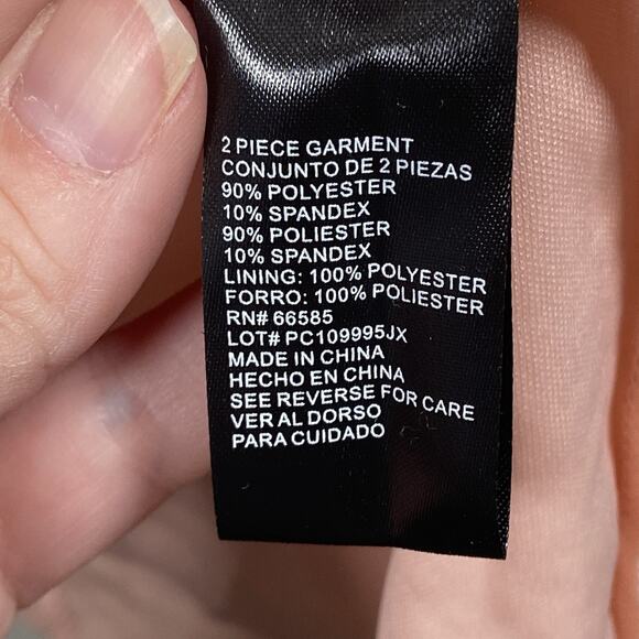 Perceptions New York Dress Women's Medium Two Piece Jacket Pink Floral Lace - Picture 4 of 7